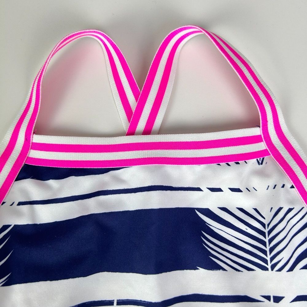 Set of 2 Lands' End Multicolor Printed Pullover Beach Tankini Kids Size 12 & 14 - Picture 2 of 12